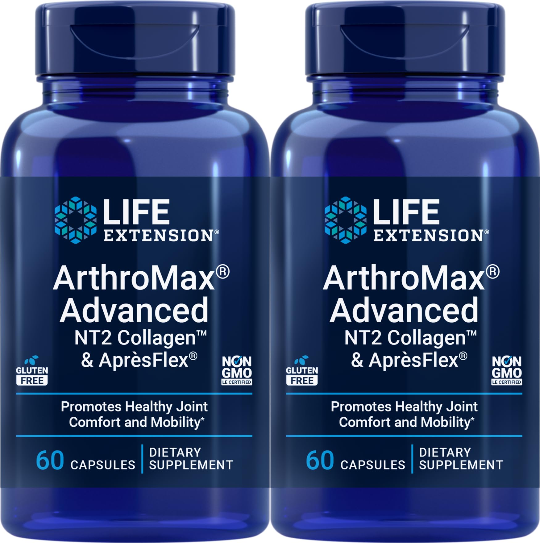 Life Extension ArthroMax Advanced with NT2 Collagen & ApresFlex, 60 Capsules (Pack of 2) - TrustMedUSA