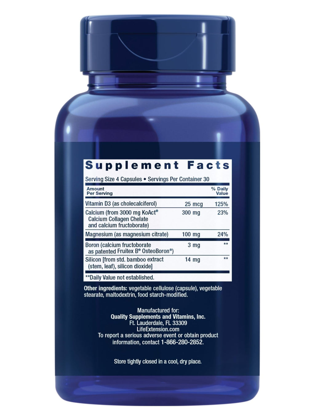 Life Extension Bone Strength Collagen Formula, Calcium Collagen chelate, Calcium fructoborate, Vitamin D3, Magnesium Citrate, Silicon, Boron, Gluten-Free, Non-GMO, 120 Capsules - TrustMedUSA