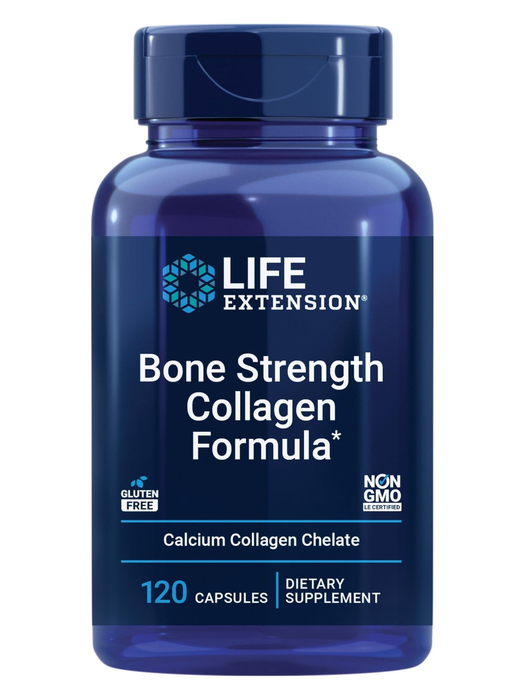 Life Extension Bone Strength Collagen Formula, Calcium Collagen chelate, Calcium fructoborate, Vitamin D3, Magnesium Citrate, Silicon, Boron, Gluten-Free, Non-GMO, 120 Capsules - TrustMedUSA
