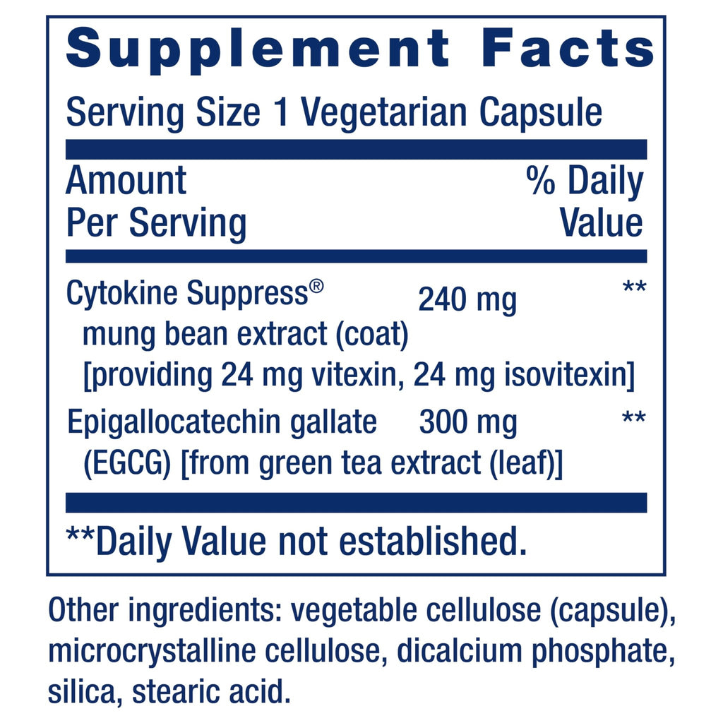 Life Extension Cytokine Suppress with EGCG, 30 Count - TrustMedUSA