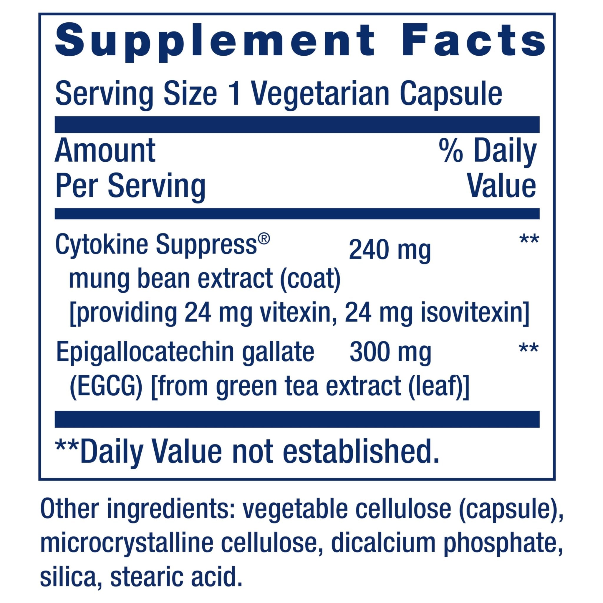 Life Extension Cytokine Suppress with EGCG, 30 Count - TrustMedUSA