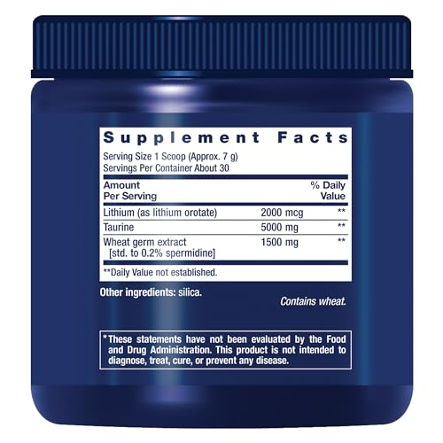 Life Extension Healthy Aging Powder, Healthy Aging Supplement, Heart Health, Brain Health, Exercise Performance, Taurine, Lithium, spermidine, Powder Blend, Non-GMO, Vegetarian, 30 Servings - TrustMedUSA