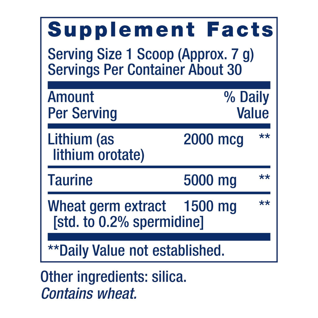 Life Extension Healthy Aging Powder, Healthy Aging Supplement, Heart Health, Brain Health, Exercise Performance, Taurine, Lithium, spermidine, Powder Blend, Non-GMO, Vegetarian, 30 Servings - TrustMedUSA