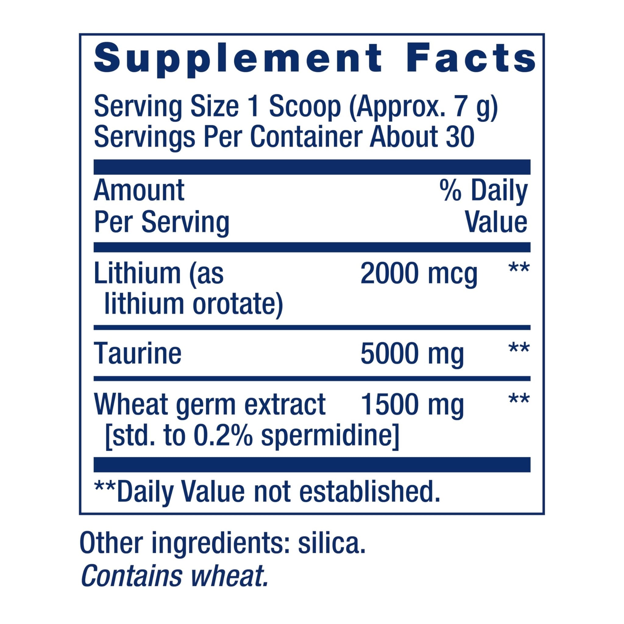 Life Extension Healthy Aging Powder, Healthy Aging Supplement, Heart Health, Brain Health, Exercise Performance, Taurine, Lithium, spermidine, Powder Blend, Non-GMO, Vegetarian, 30 Servings - TrustMedUSA