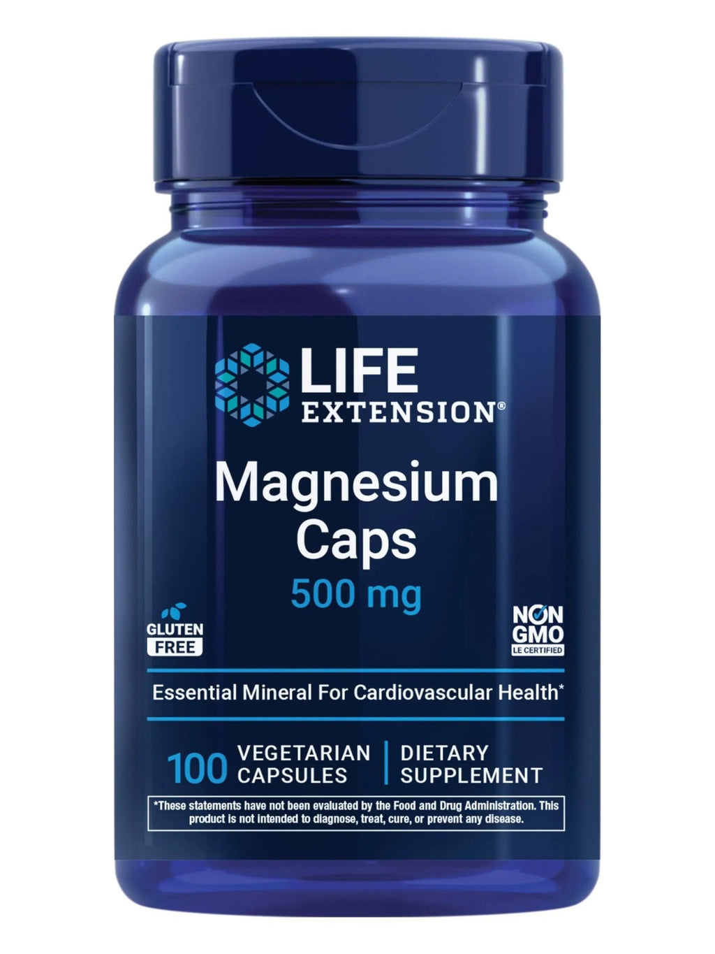 Life Extension Magnesium Caps, 500 mg, Magnesium Oxide, Citrate, and Succinate, Heart Health, Healthy Bones, Metabolism Support, 100 Vegetarian Capsules - TrustMedUSA