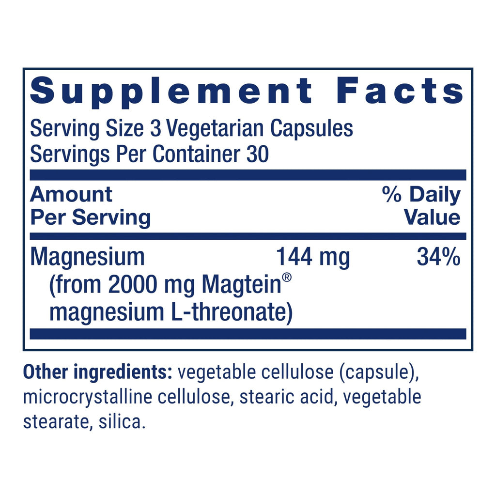 Life Extension Neuro-Mag Magnesium L-Threonate, Memory Health, Quick Thinking, Cognitive Health Support, Vegetarian, Non-GMO, 90 Vegetarian Capsules - TrustMedUSA