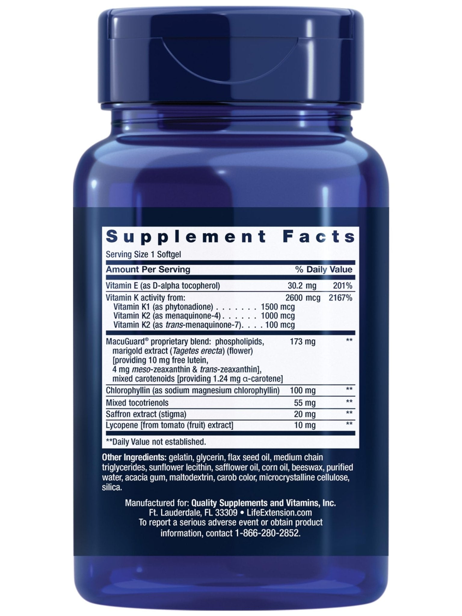 Life Extension Once-Daily Health Booster, Vitamins E, K1 & K2, phospholipids, Fat-Soluble nutrients for Eye Health, Bone Health, Heart Health, Gluten-Free, 1 Daily, Non-GMO, 30 softgels - TrustMedUSA