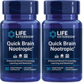 Life Extension Quick Brain Nootropic, Fast Thinking, Learning, Concentration, Lutein, zeaxanthin, gotu kola, bacopa, Gluten Free, Non-GMO, Vegetarian, 1 Daily, 30 Capsules, (Pack of 2) - TrustMedUSA