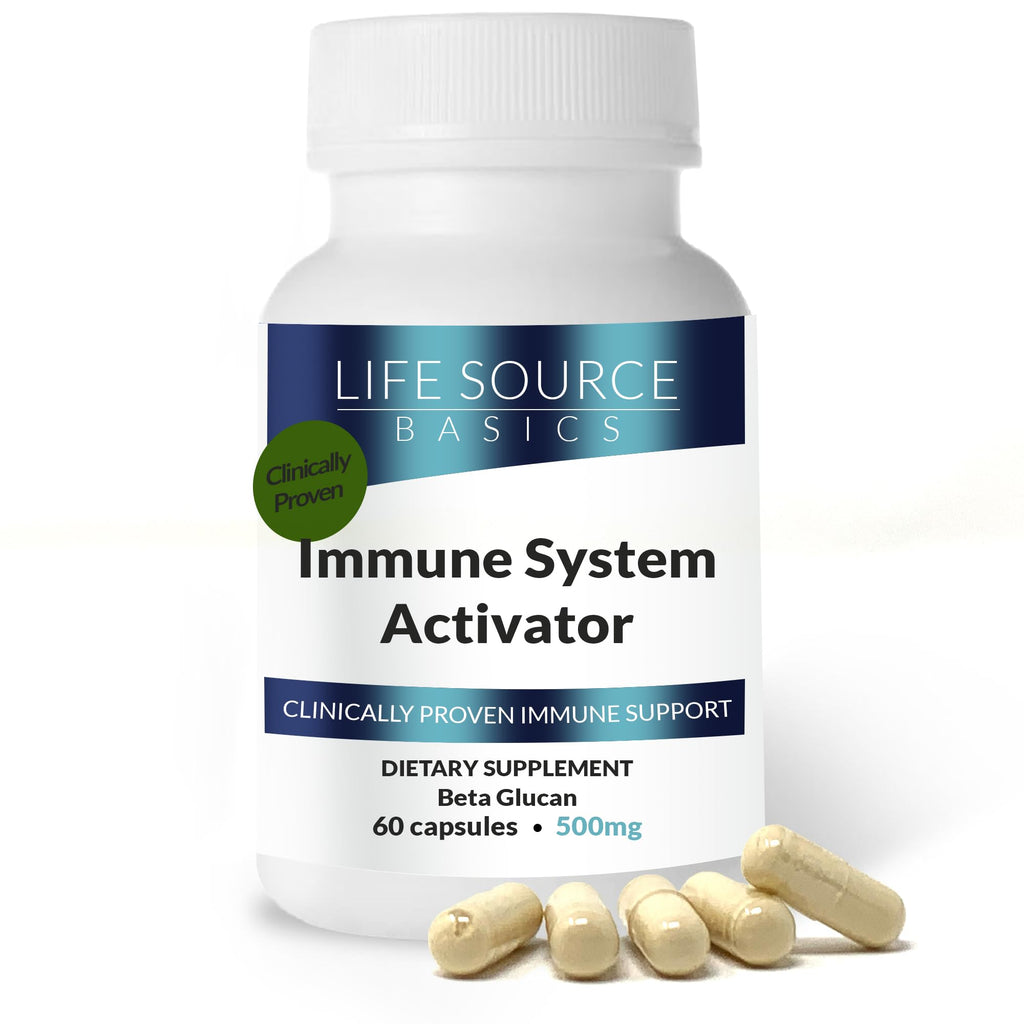 Life Source Basics Immune System Support Activator - High Purity Beta 1,3/1,6 Glucan - Immunity and Vitamin Supplement Non-GMO & Vegan Friendly for Men & Women, Gluten-Free 500 mg - 60 Capsules - TrustMedUSA