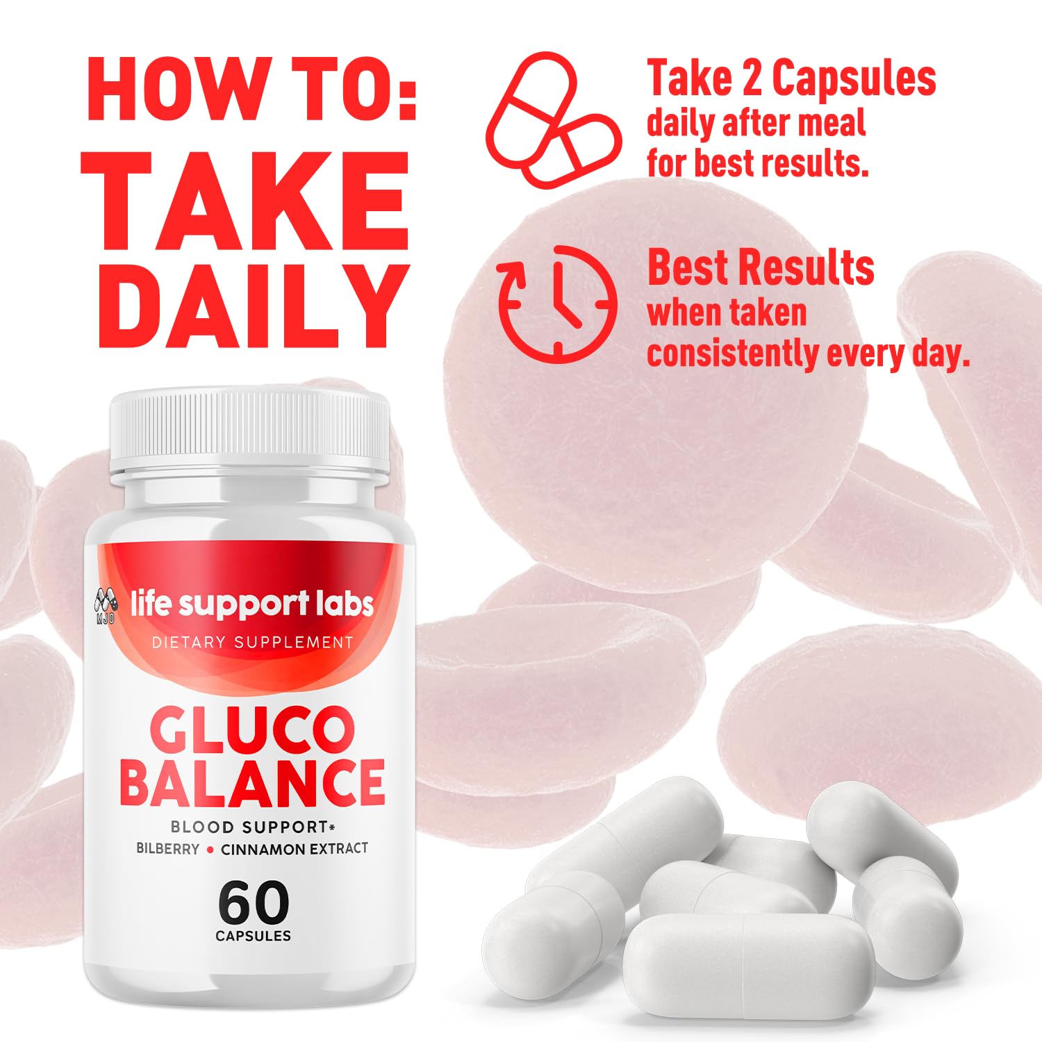 Life Support Labs Capsules, Official LifeSupportLabs Blood Health Pills with All Natural Ingredients, Life Support Labs Advanced Health & Wellness with Premium Vitamins for Women & Men (60 Capsules) - TrustMedUSA