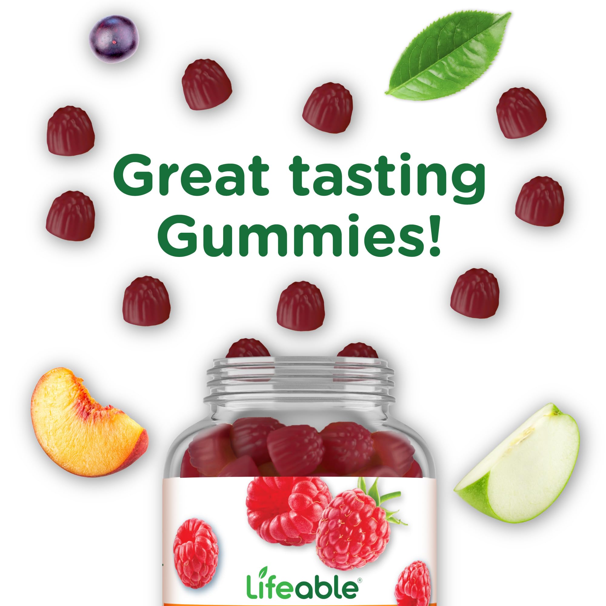 Lifeable Collagen Peptides Gummies | 100mg with Vitamin C | Great Tasting Collagen Supplements | Vegetarian Hair Skin and Nails Gummies | Collagen Gummies for Adults, Men, Women | 90 Gummies - Maple Wellness Supplements
