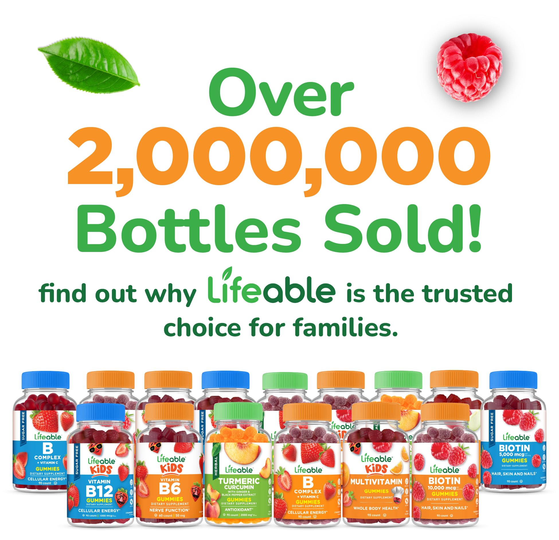 Lifeable Stress Aid Gummies for Teens | with Lemon Balm, GABA and L Theanine Supplements | Vegan Non GMO Mood Support Supplement | Great Tasing Stress Vitamins | L-Theanine for Teen | 90 Gummies - TrustMedUSA