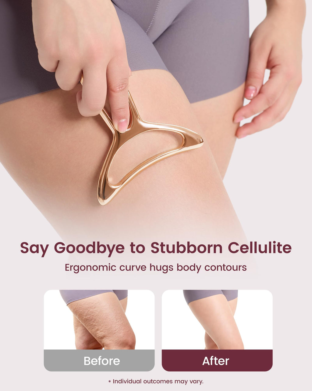 lifechill Lymphatic Drainage Massager & Anti Cellulite Massage Tools for Body Sculpting, Metal Gua Sha & Muscle Scraper Tool Pain Relief Deep Tissue, Gifts for Women, Gold (M) - Maple Wellness Supplements