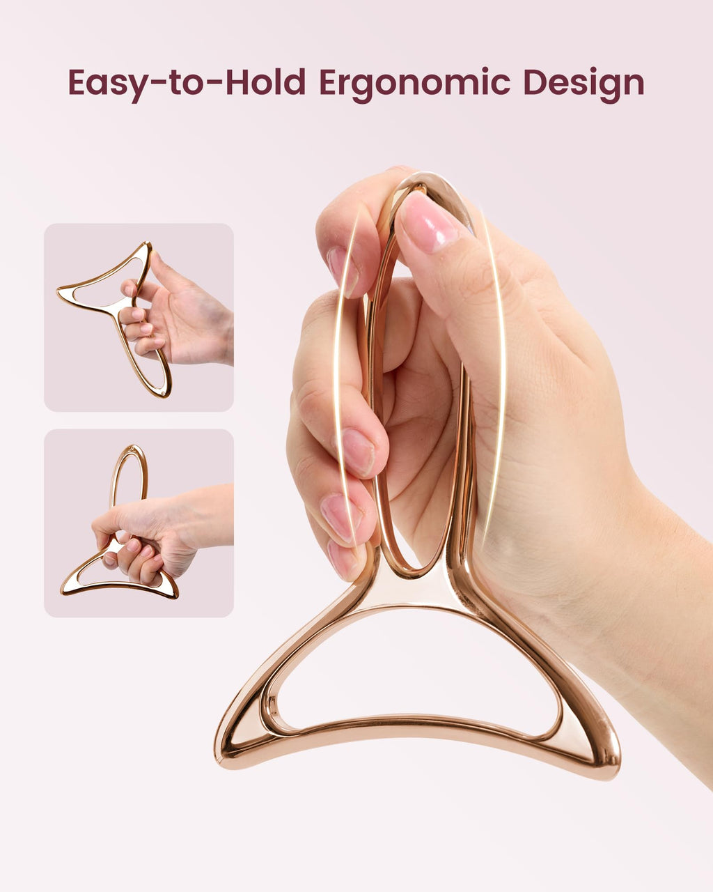 lifechill Lymphatic Drainage Massager & Anti Cellulite Massage Tools for Body Sculpting, Metal Gua Sha & Muscle Scraper Tool Pain Relief Deep Tissue, Gifts for Women, Gold (M) - Maple Wellness Supplements