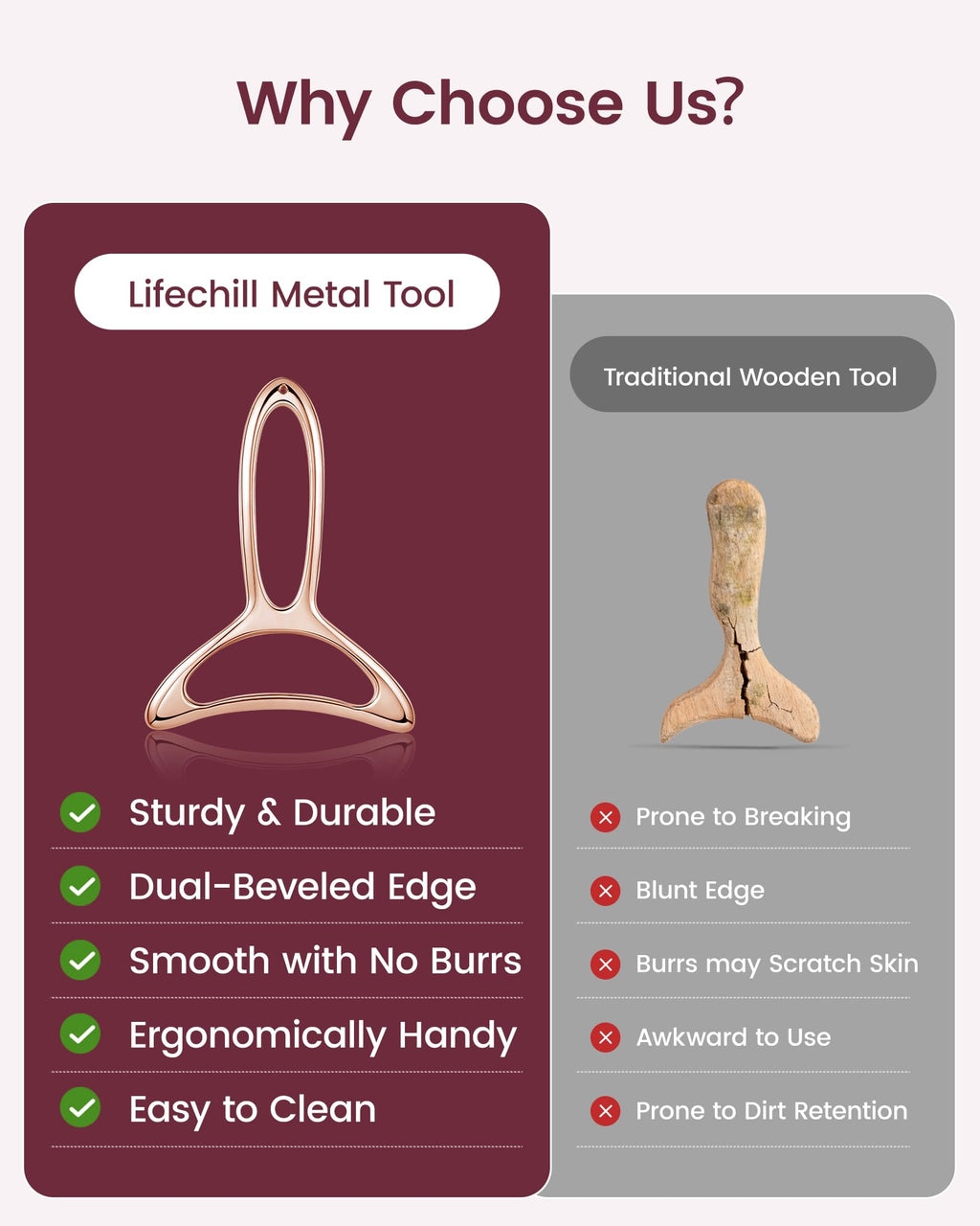 lifechill Lymphatic Drainage Massager & Anti Cellulite Massage Tools for Body Sculpting, Metal Gua Sha & Muscle Scraper Tool Pain Relief Deep Tissue, Gifts for Women, Gold (M) - Maple Wellness Supplements