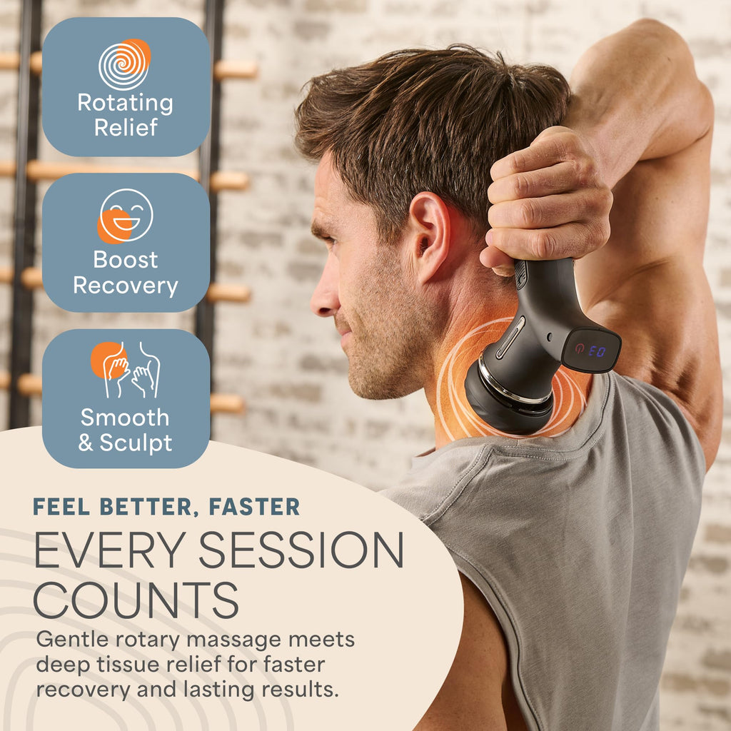 LifePro Lymphatic Drainage Massager – Handheld Cellulite Massager for Legs, Thighs, Neck & More – Spinergy Body Sculpting Massage Gun with Vibration for Muscle Recovery & Relaxation – Quiet & Portable - Maple Wellness Supplements