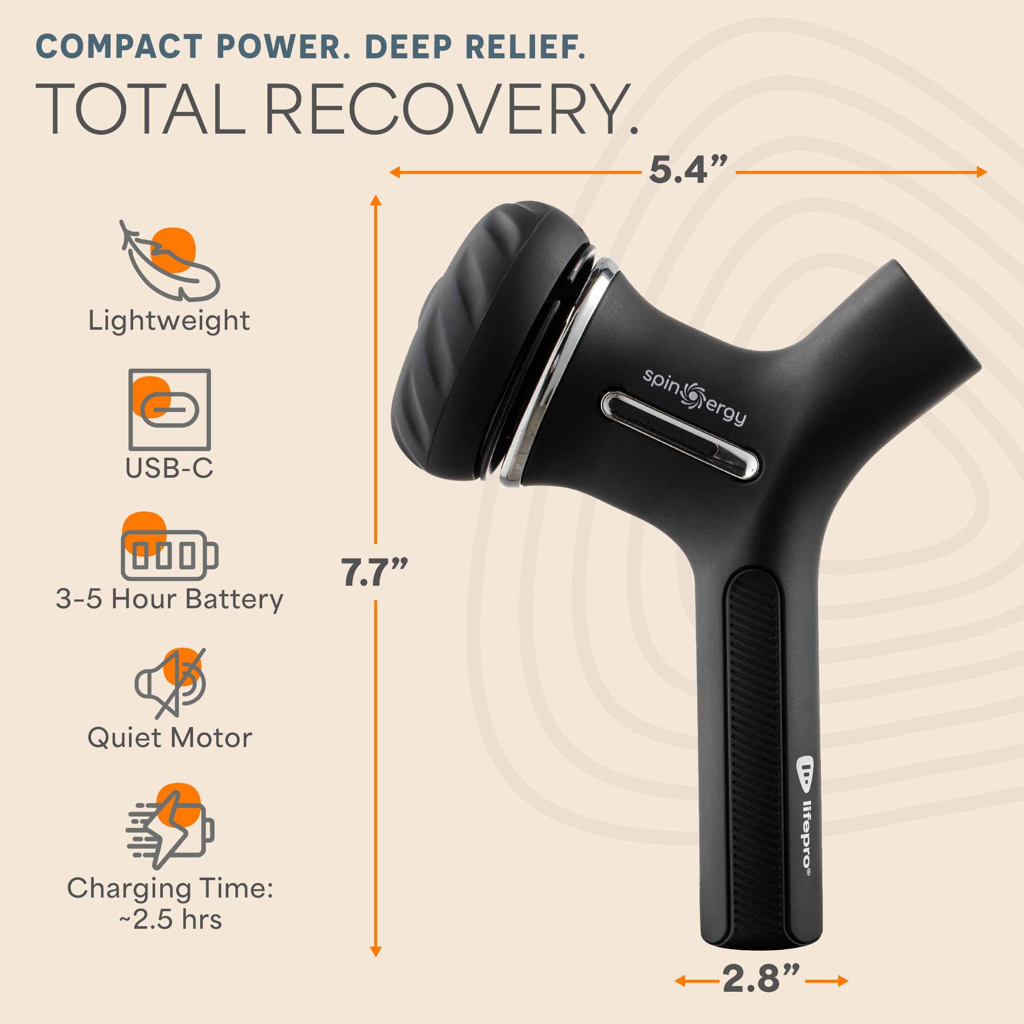 LifePro Lymphatic Drainage Massager – Handheld Cellulite Massager for Legs, Thighs, Neck & More – Spinergy Body Sculpting Massage Gun with Vibration for Muscle Recovery & Relaxation – Quiet & Portable - Maple Wellness Supplements