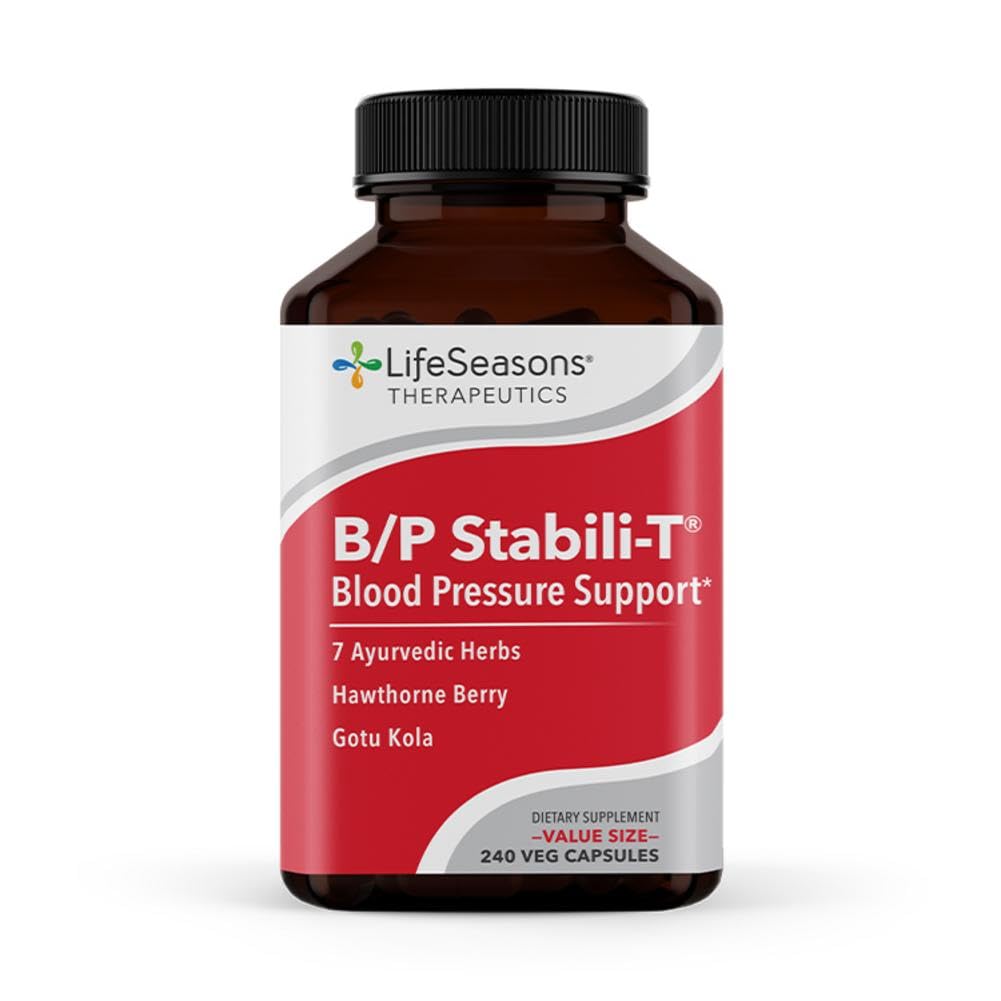LifeSeasons B/P Stabili-T - Blood Pressure Support - Vitamin Supplement for Healthy Heart & Circulation - Ashwagandha, Arjuna & Hawthorn Berry - 240 Capsules - TrustMedUSA