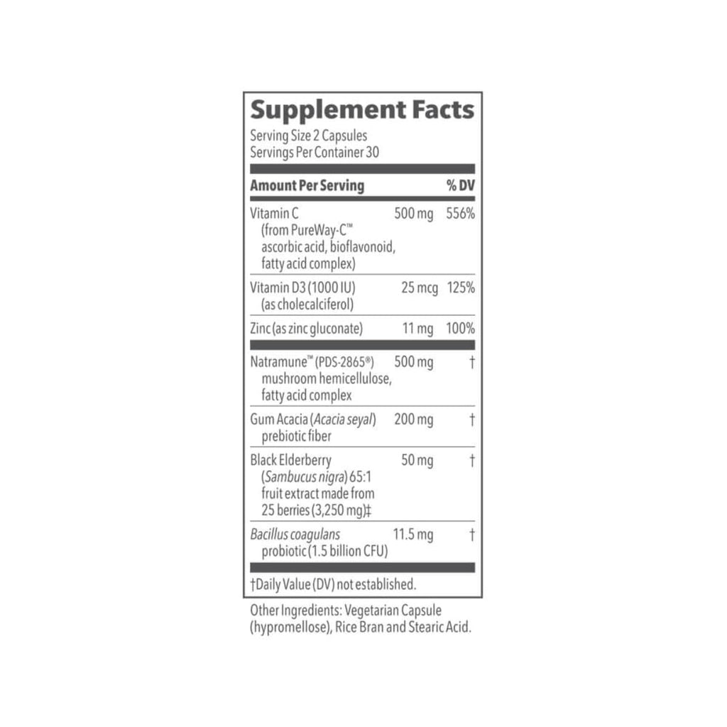 LifeSeasons Clinical Immunity - Daily Boost - Immune System Booster - Pre + Probiotics - Increases Antibodies & Immune Cells - Elderberry, Zinc, Natramune & Vitamin C + D3-60 Capsules - Maple Wellness Supplements