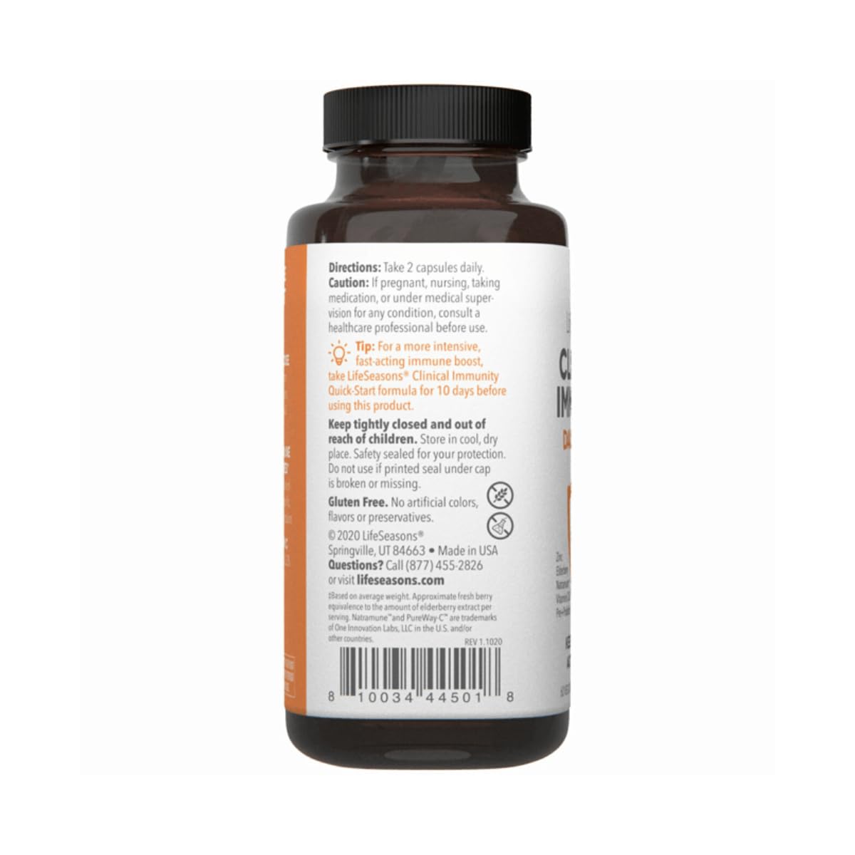 LifeSeasons Clinical Immunity - Daily Boost - Immune System Booster - Pre + Probiotics - Increases Antibodies & Immune Cells - Elderberry, Zinc, Natramune & Vitamin C + D3-60 Capsules - Maple Wellness Supplements