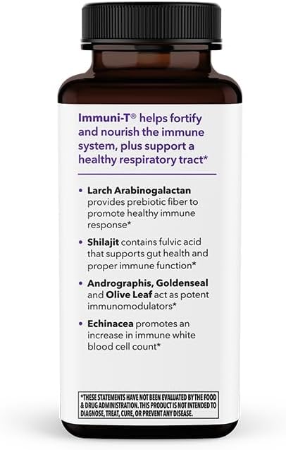 LifeSeasons Immuni-T - Immune Support Supplement - Immunity System Booster - Natural Cold & Flu Relief - Elderberry, Echinacea, Andrographis, Arabinogalactans & Olive Leaf - 90 Capsules - Maple Wellness Supplements