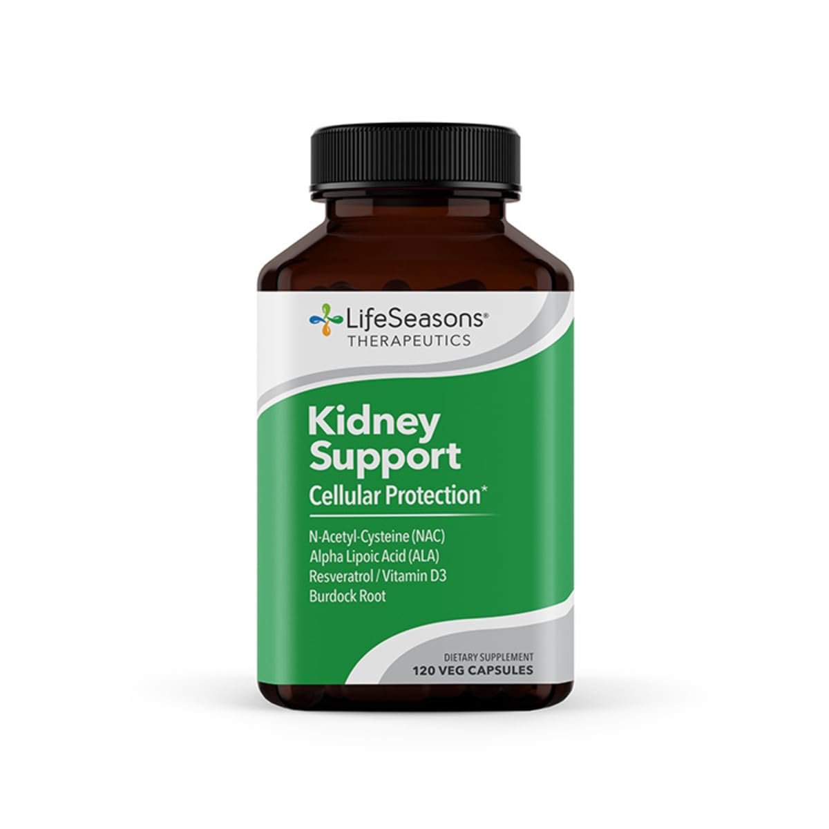 LifeSeasons Kidney Support Supplement – Cellular Protection with NAC, Alpha Lipoic Acid, Resveratrol, Burdock Root & Vitamin D3 – Supports Detox, Oxidative Stress & Renal Function – 120 Capsules - TrustMedUSA