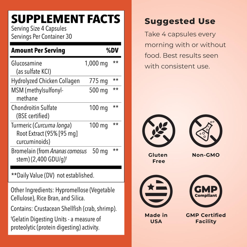LifeSeasons Mobili-T - Joint Support Supplement - Reduces Aches & Discomforts - Increase Range of Motion - Rebuild Tissue & Cartilage - MSM Chondroitin Collagen Glucosamine & Turmeric - 120 Capsules - TrustMedUSA