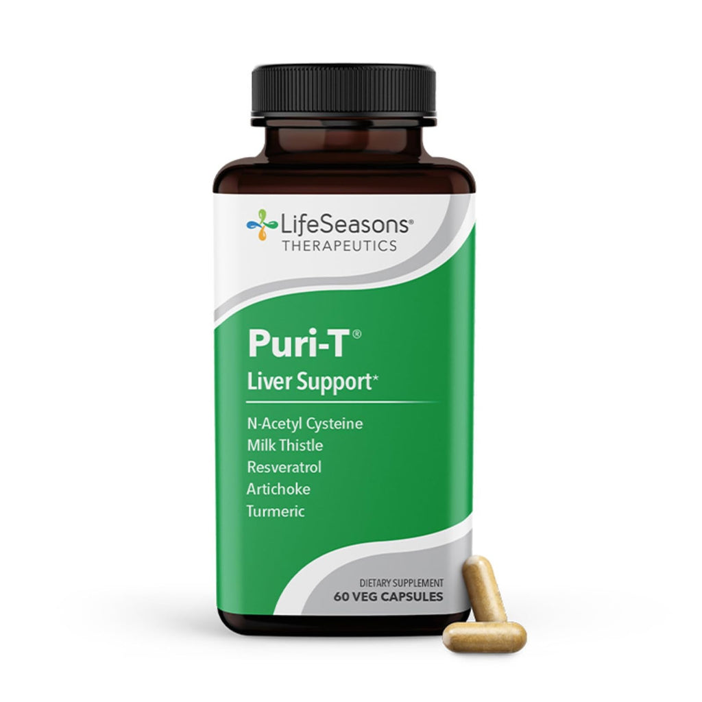 LifeSeasons Puri-T - Liver Cleanse & Detox Support Supplement - Resveratrol, N-Acetyl Cysteine, Milk Thistle, Artichoke & Turmeric - Supports Tissue Regeneration & Healthy Bile Flow - 60 Capsules - Maple Wellness Supplements
