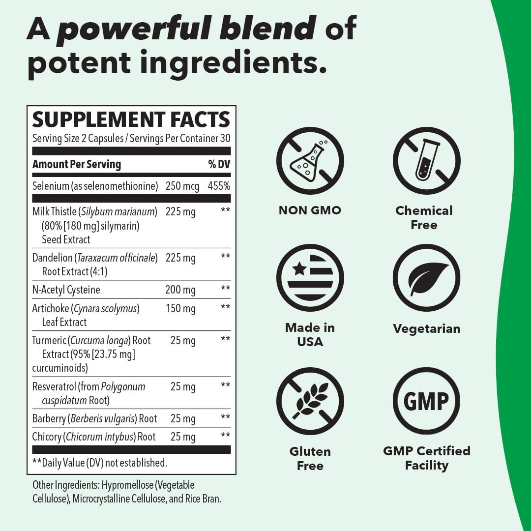 LifeSeasons Puri-T - Liver Cleanse & Detox Support Supplement - Resveratrol, N-Acetyl Cysteine, Milk Thistle, Artichoke & Turmeric - Supports Tissue Regeneration & Healthy Bile Flow - 60 Capsules - Maple Wellness Supplements