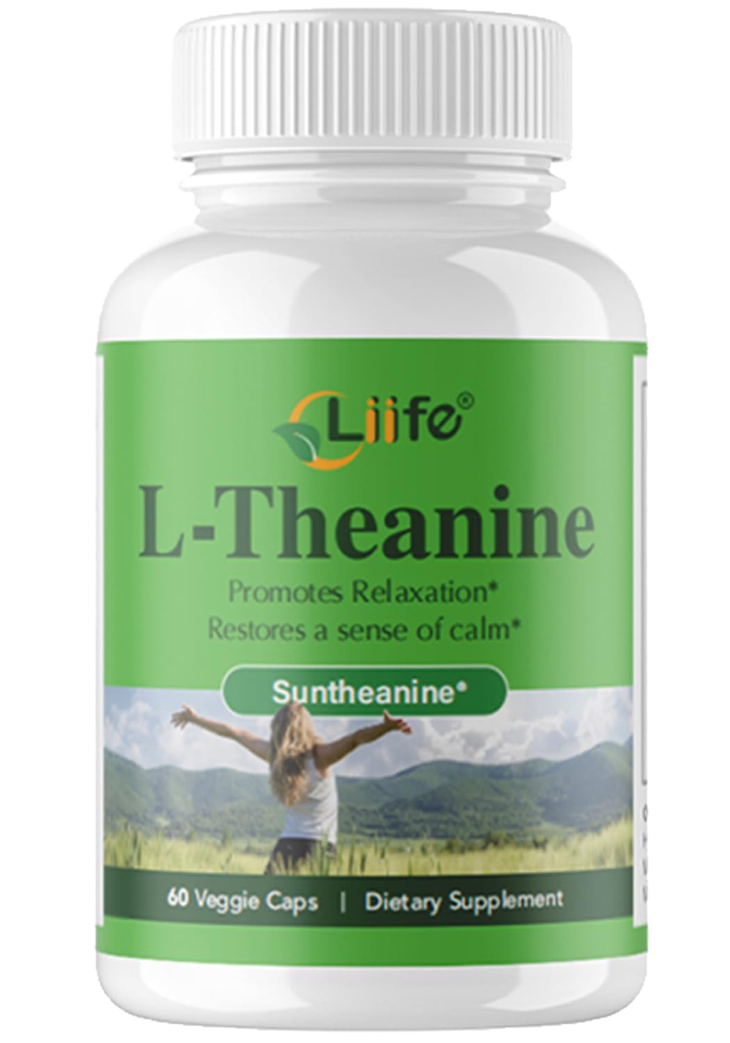 LIIFE L-Theanine (Suntheanine®) with GABA– 60 Veggie Capsules Support with Magnesium & Black Pepper for a Healthy Stress Response, Relaxation, and Focus Increases Brain Alpha-Wave Production* - TrustMedUSA