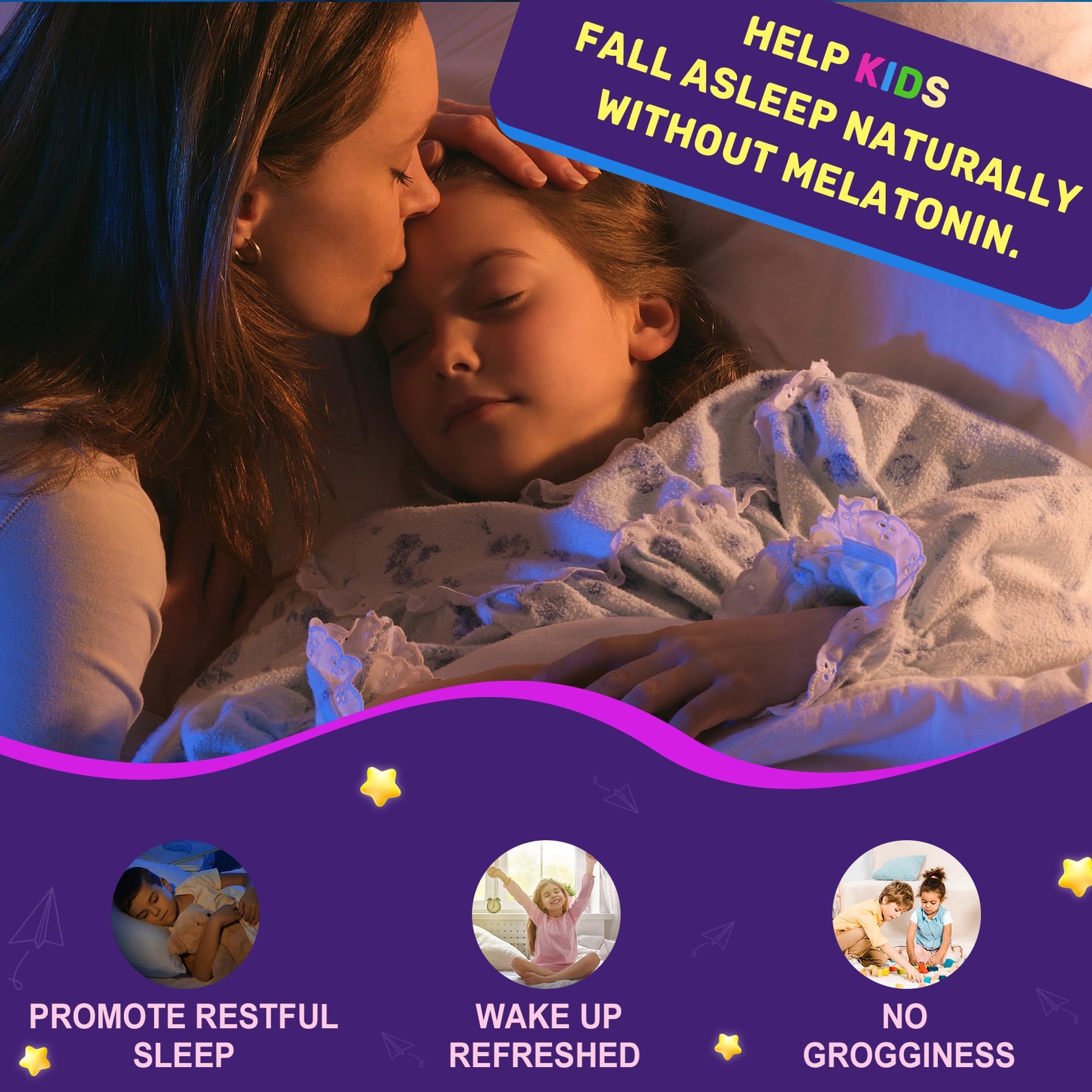 LILICARE Kids Sleep Gummies - Magnesium Glycinate Gummies, Melatonin Free Sleep Aid | Magnesium, Calcium, D3, B6, L Theanine | Kid Melatonin Alternative for Restful Sleep (Pack of 2) - TrustMedUSA