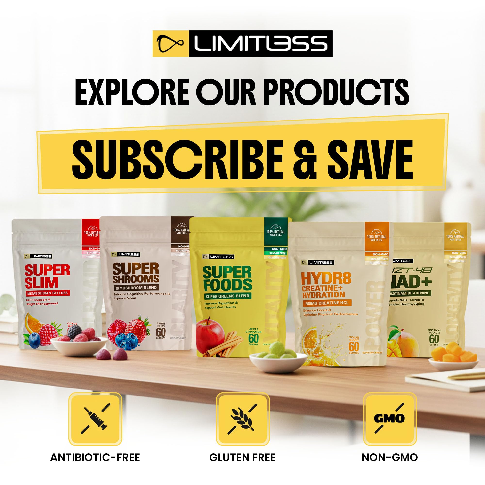 Limitless Supershrooms Smart Focus Gummies - 30 Day Supply - TrustMedUSA