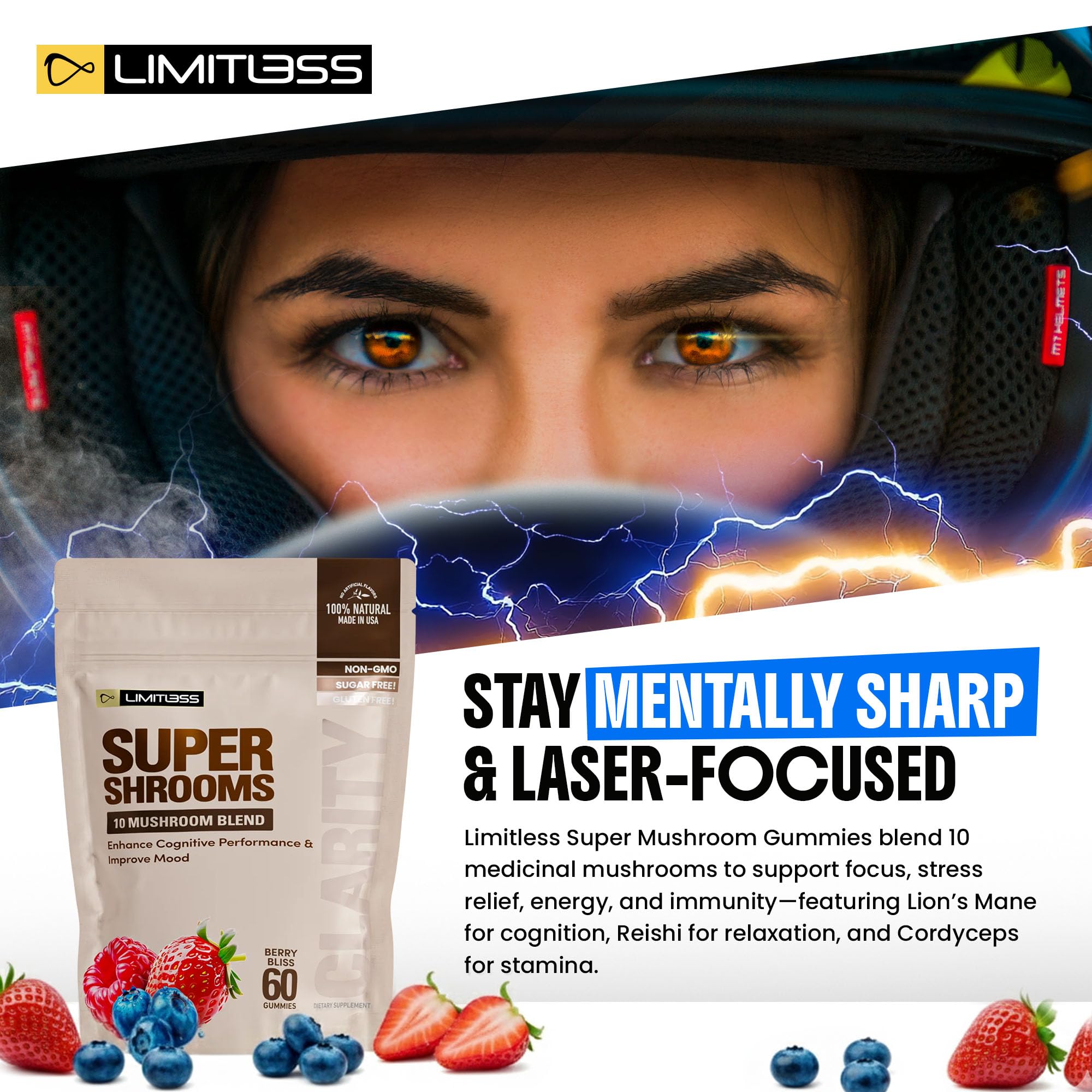 Limitless Supershrooms Smart Focus Gummies - 30 Day Supply - TrustMedUSA
