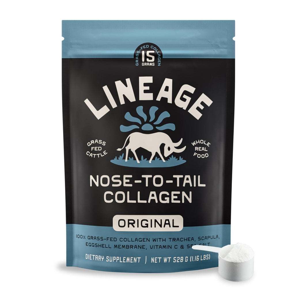 Lineage Provisions 100% Grass Fed Collagen Powder UNFLAVORED – Hydrolyzed Bovine Collagen Peptides with Trachea, Scapula, Eggshell Membrane – Collagen Protein Powder with Vitamin C – 30 Servings - Maple Wellness Supplements