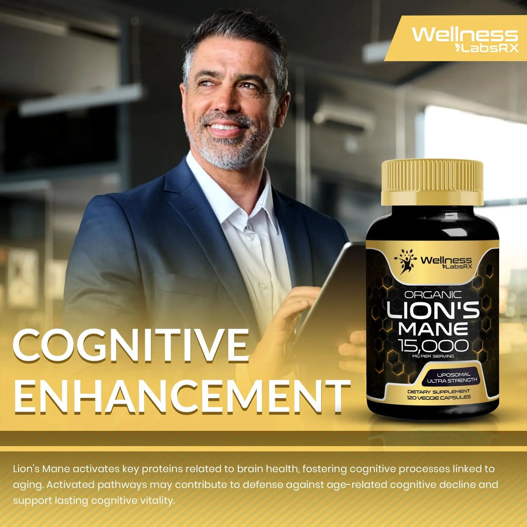 Lions Mane Supplement Capsules - 120 Count - Mushroom Supplement, Brain Supplements - TrustMedUSA