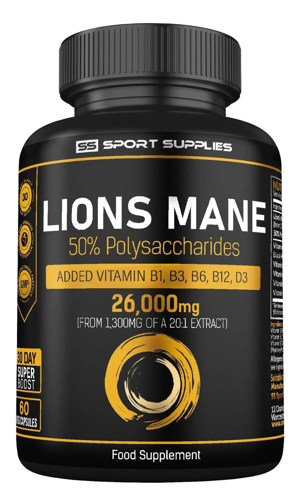 Lions Mane Supplement High Strength 26,000mg Plus 5 Vitamins - TrustMedUSA