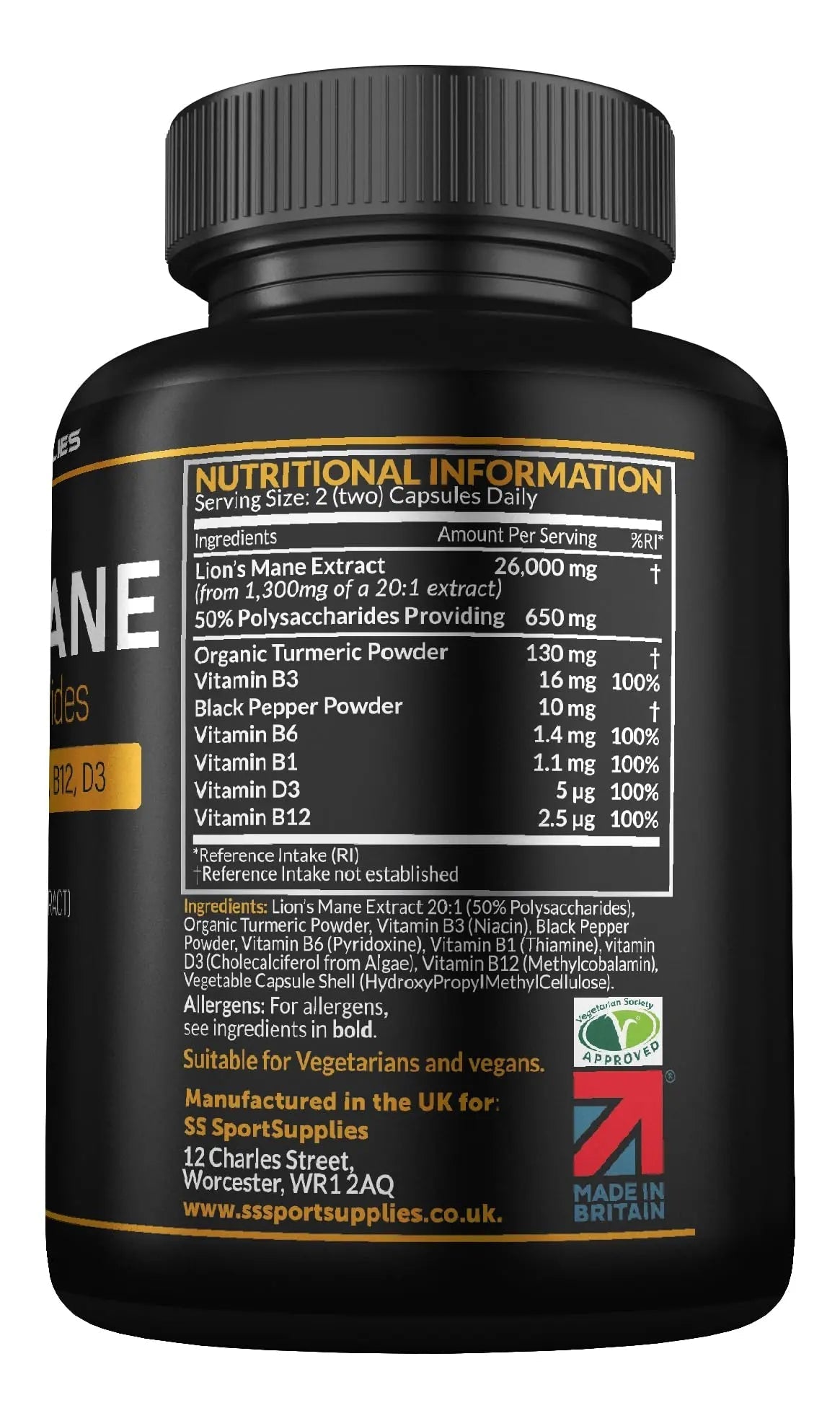 Lions Mane Supplement High Strength 26,000mg Plus 5 Vitamins - TrustMedUSA