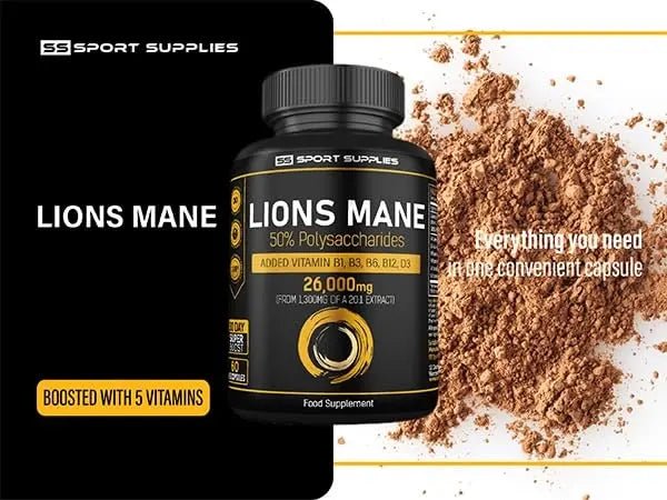 Lions Mane Supplement High Strength 26,000mg Plus 5 Vitamins - TrustMedUSA