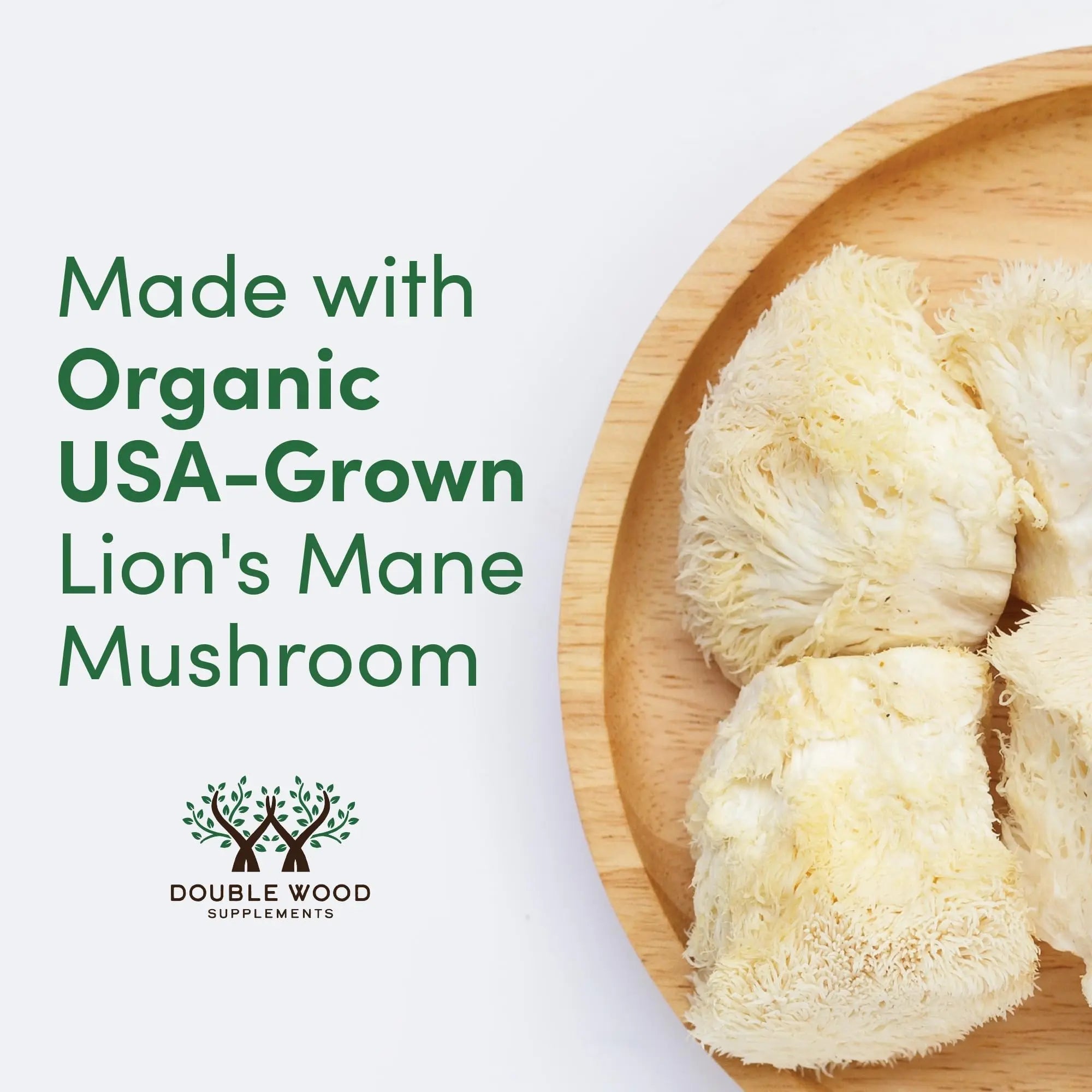 Lions Mane Supplement Mushroom Capsules (Two Month Supply - 120 Count) for Brain - TrustMedUSA