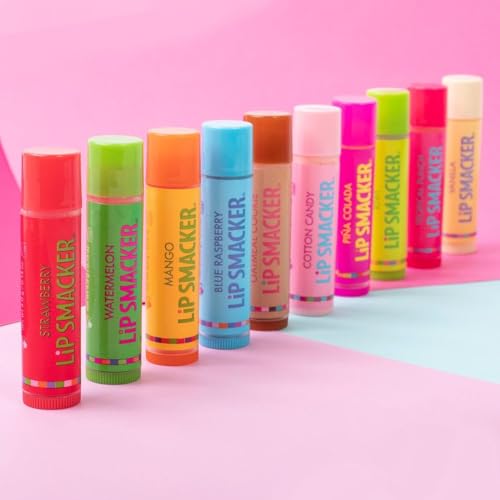 Lip Smacker Original & Best Holiday Flavored Lip Balm Party Pack, Oatmeal Cookie, Vanilla, Mango, Watermelon, Tropical Punch, Cotton Candy, Kiwi, Strawberry, Clear - TrustMedUSA