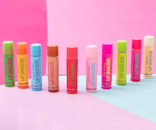 Lip Smacker Original & Best Holiday Flavored Lip Balm Party Pack, Oatmeal Cookie, Vanilla, Mango, Watermelon, Tropical Punch, Cotton Candy, Kiwi, Strawberry, Clear - TrustMedUSA