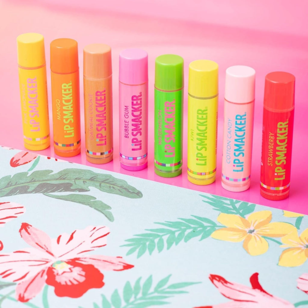 Lip Smacker Original & Best Holiday Flavored Lip Balm Party Pack, Oatmeal Cookie, Vanilla, Mango, Watermelon, Tropical Punch, Cotton Candy, Kiwi, Strawberry, Clear - TrustMedUSA