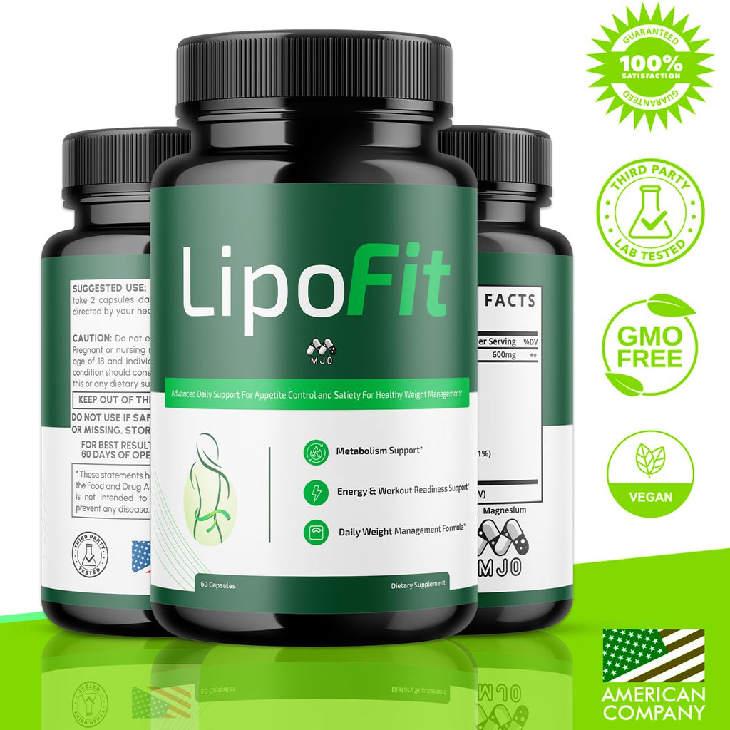 Lipo Fit Capsules, Official Lipo Fit Pills with All Natural Ingredients, Advanced Overall Health and Wellness Vitamin Supplement Formula for Maximum Strength Multivitamin Support (60 Capsules) - TrustMedUSA