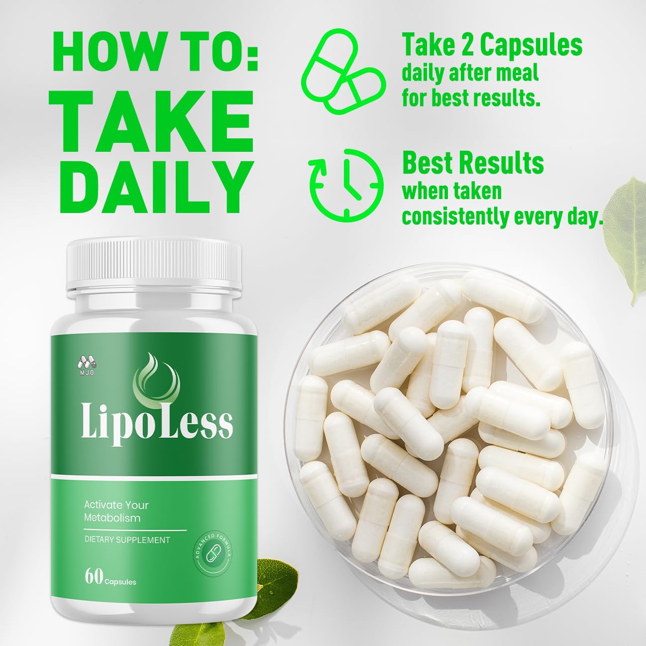 LipoLess Capsules, Official Lipo Less Supplement Pills with All Natural Ingredients, Advanced Formula for Optimal Health & Wellness Support with Premium Vitamins for Active Women & Men (60 Capsules) - TrustMedUSA
