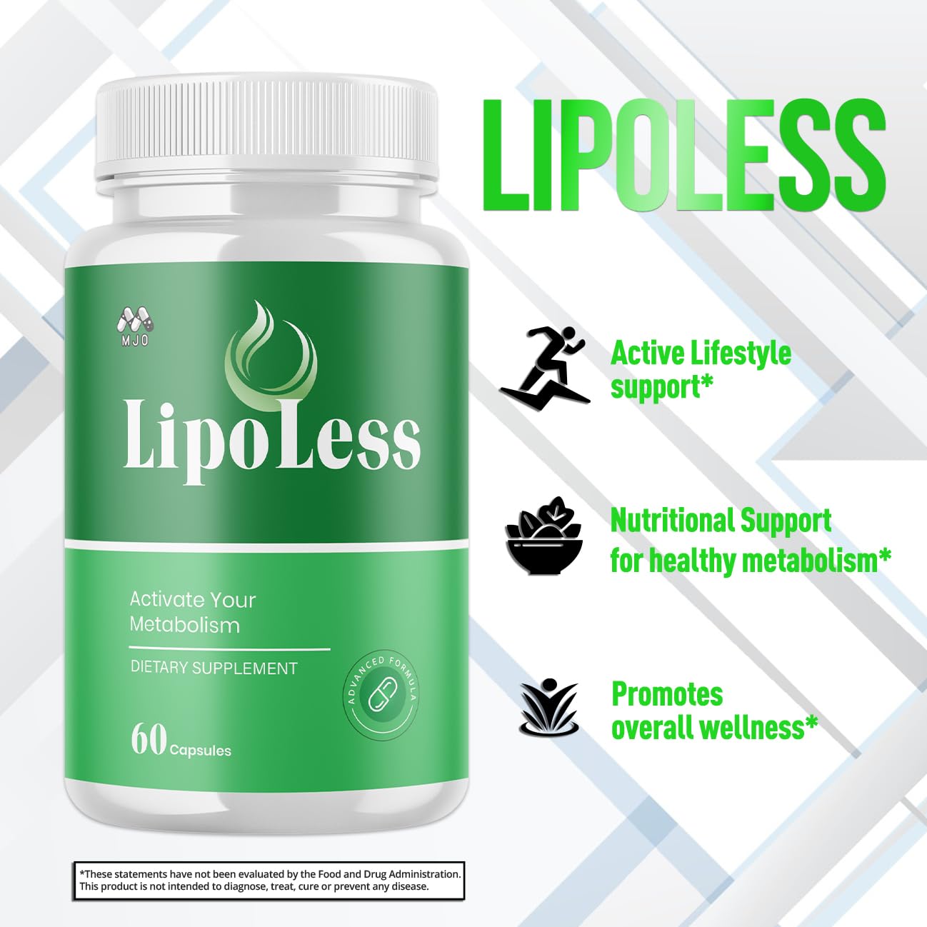 LipoLess Capsules, Official Lipo Less Supplement Pills with All Natural Ingredients, Advanced Formula for Optimal Health & Wellness Support with Premium Vitamins for Active Women & Men (60 Capsules) - TrustMedUSA