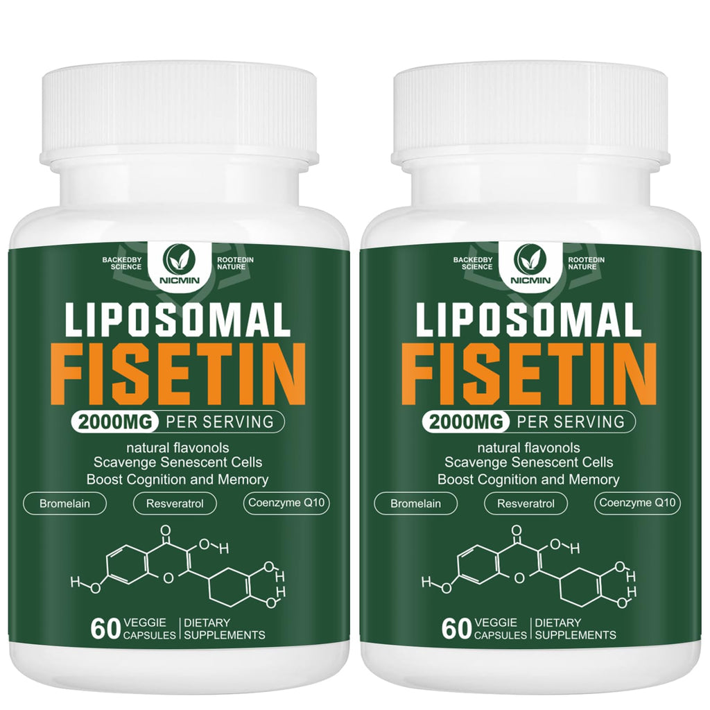 Liposomal Fisetin Supplement, 2000MG, 98% Pure Fisetin Polyphenols Antioxidants, with Quercetin, TMG and Resveratrol, for Healthy Aging, Cognitive Support, 120 Capsules - TrustMedUSA