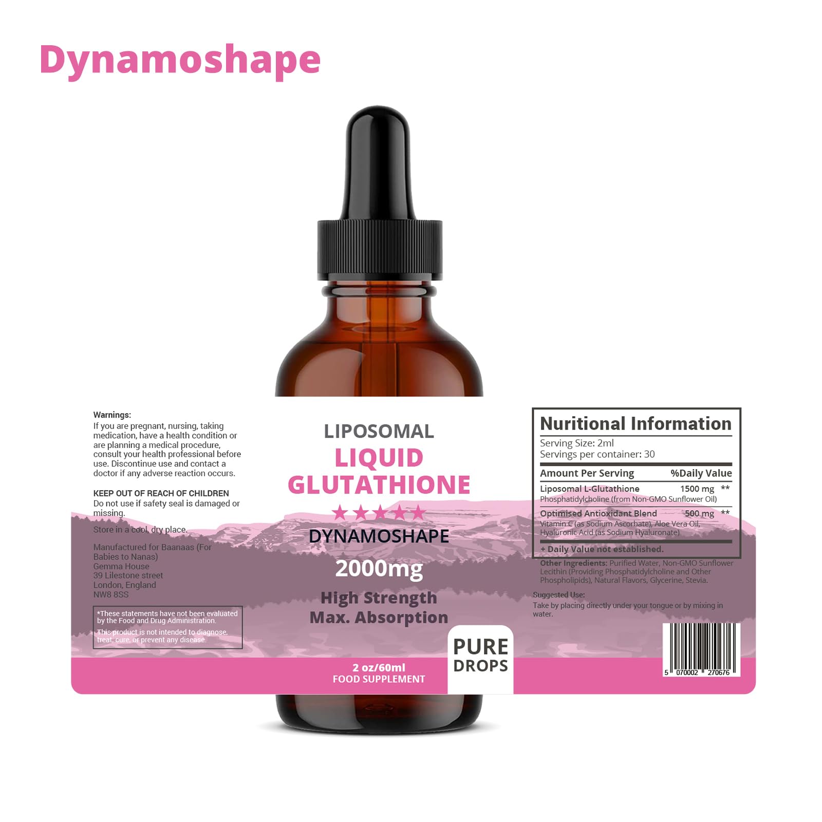 Liposomal Glutathione 2000mg with Vitamin C, Oral Glutathione Liquid, Antioxidant Supplement for Detox, Superior Absorption, Higher Dosage (Pack of 1) - TrustMedUSA