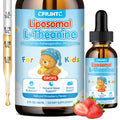 Liposomal L-Theanine Drops for Kids & Adults – Liquid L-Theanine Supplement with Magnesium Glycinate, Ashwagandha, Chamomile, Vitamin B6 & D3 – Supports Calm, Focus & Restful Sleep – Strawberry Flavor - TrustMedUSA