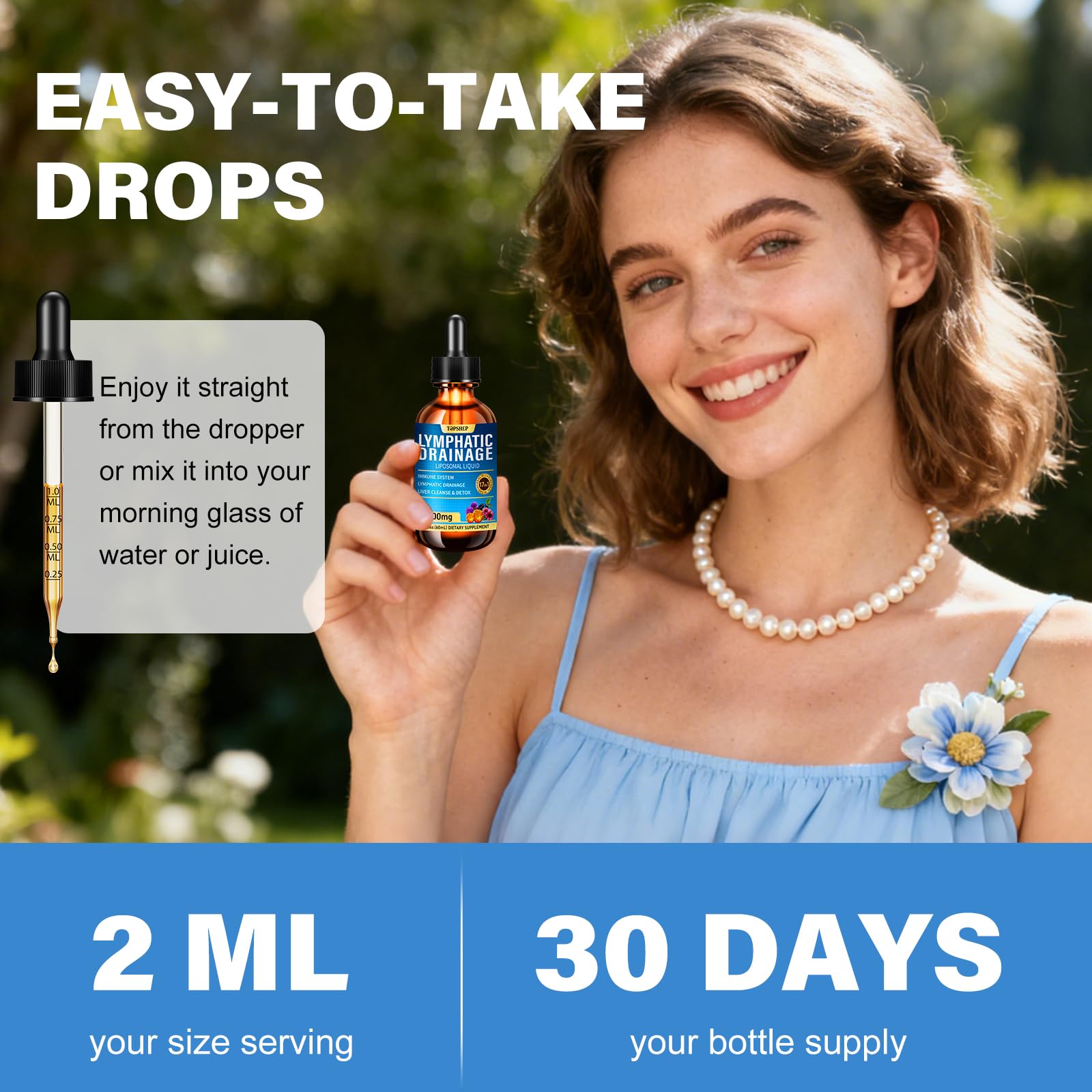Liposomal Lymphatic Drainage Drops 2000mg - 17-in-1 Lymphatic Support & Liver Cleanse Detox with Milk Thistle, Dandelion, Elderberry, Echinacea & Full Vitamin Complex - Lymph System Support, 2 fl oz - Maple Wellness Supplements