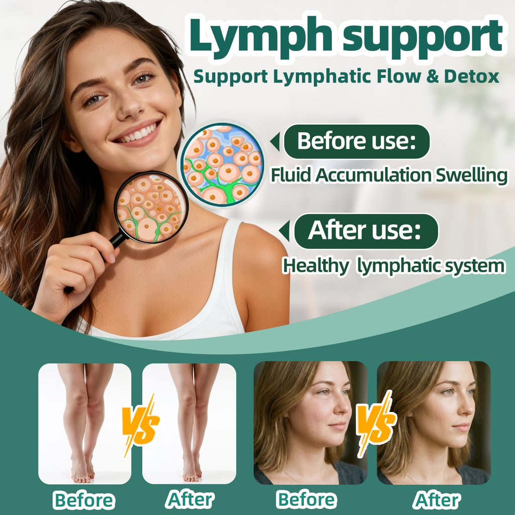Liposomal Lymphatic Drainage Drops, 4 fl oz – 30-in-1 Lymphatic Drainage Supplements with 23 Herbs & 7 Vitamins – Supports Lymphatic System, Immune & Liver Health – Detox Support – 60-Day Supply - Maple Wellness Supplements
